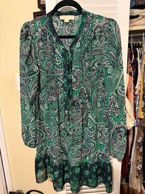 Michael by Michael Kors Paisley Print Green Dress